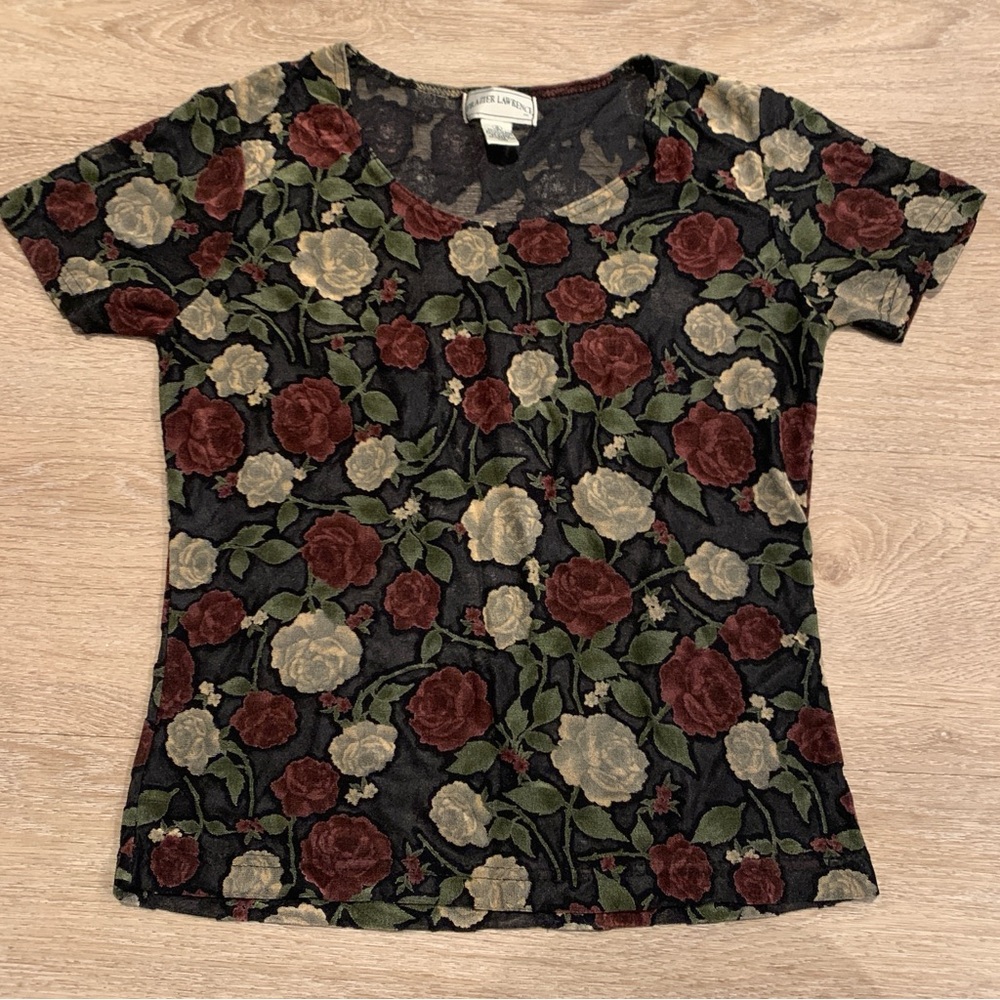 Vintage Frazier Lawrence Rose Mesh Top Size S